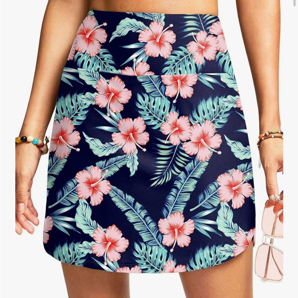 Viodia Women's 17" Long Swim Skirt High Waisted Modest Swimsuits Skirt